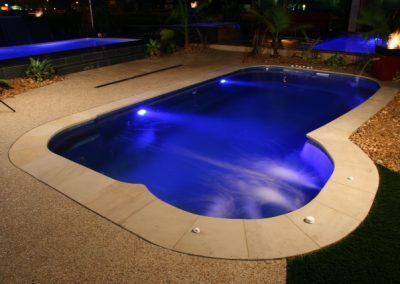Evening pool lighting